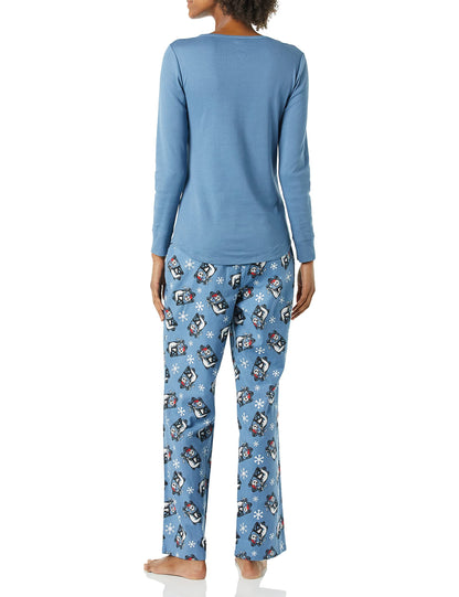 Amazon Essentials Disney | Marvel | Star Wars Women's Flannel Pajama Sleep Sets, Nightmare Santa Jack - Womens, Large