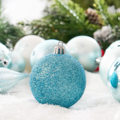 Joiedomi 133 Pcs Christmas Ornaments, Blue & White Assorted Shatterproof Christmas Balls Ornaments for Xmas Tree Wreath Garland Holidays Indoor/Outdoor Party and Events