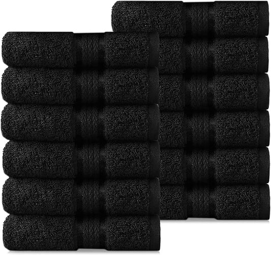 COTTON CRAFT Ultra Soft 12 Pack Wash & Face Cloths 12x12