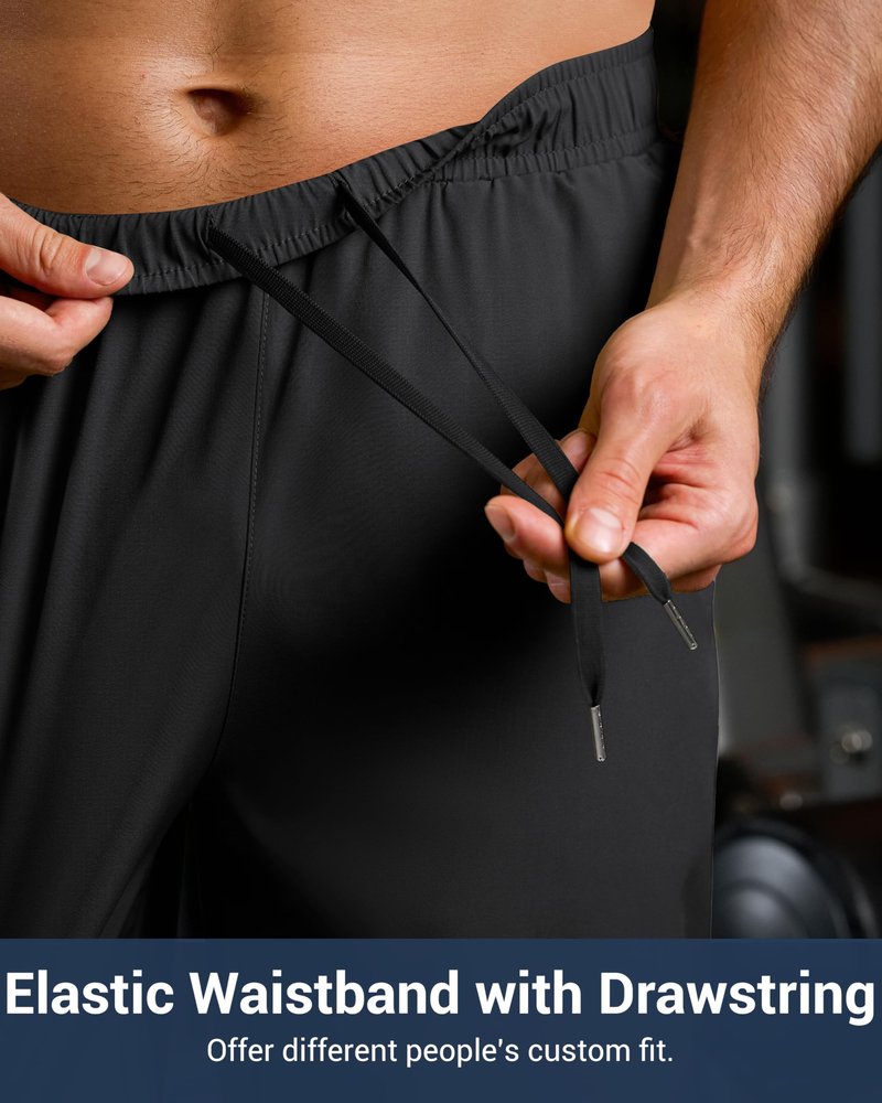 G Gradual Men's Athletic Running Shorts with Pockets Lightweight Quick Dry 5"/ 7"/ 9" Basketball Workout Gym Shorts for Men(Black,L7_L)