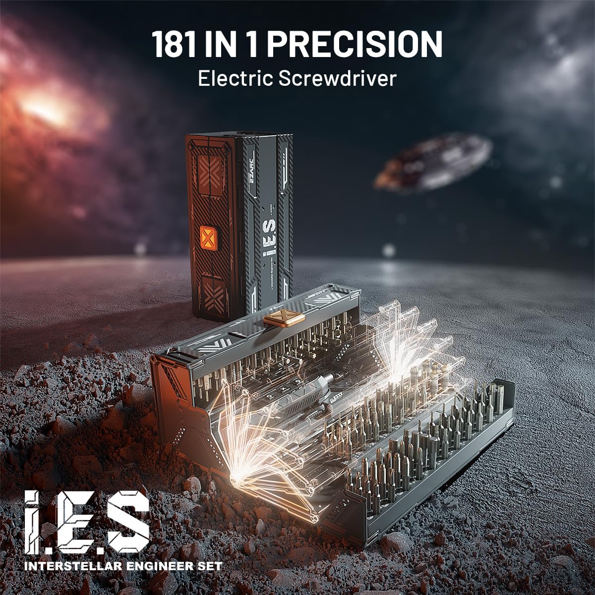 EZARC Electric Screwdriver Set, 181 in 1 Cordless Screwdriver, 3 Torque Settings with 160 Magnetic Precision Bits, Power Screwdriver Repair Tool Kit for Phone Laptop Camera Watch Computer