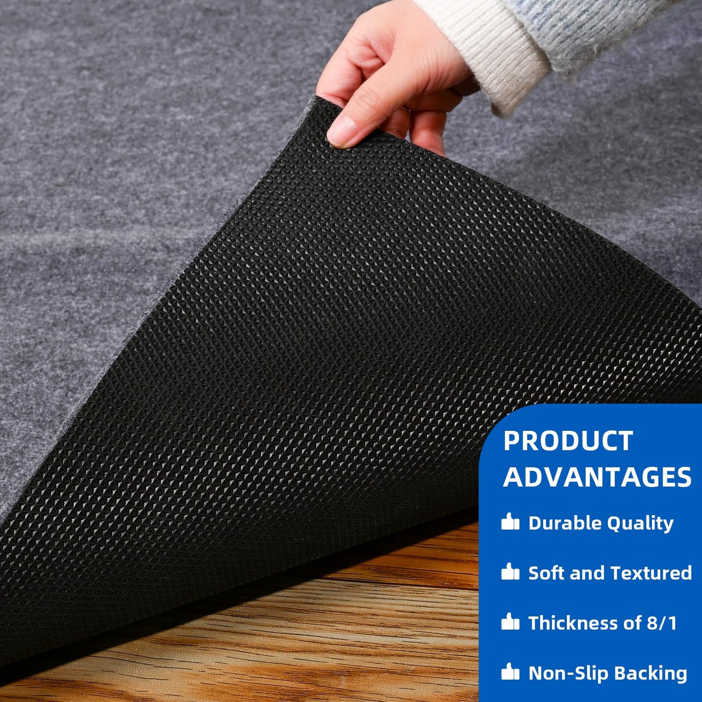 Evercomfy Garage Floor Mat, 7.4 x 8.4 Ft Waterproof Mat with Non-Slip Backing, Reusable Absorbent Surface, Easy Clean Floor Protector Oil Spill Mats for Garage, Driveway, Workshop