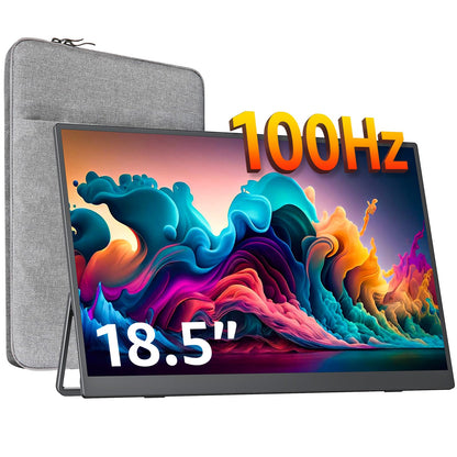 cocopar 18.5 inch portable monitor-1080P FHD IPS 100Hz 120% sRGB Gaming Monitor USB-C HDMI large Portable screen for Laptop MacBook Surface PC Xbox PS4/5 Travel Monitor with Kickstand VESA Speakers