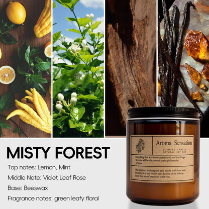 ARCASA Organic Soy Candles - Fall Scented, Misty Forest 7oz