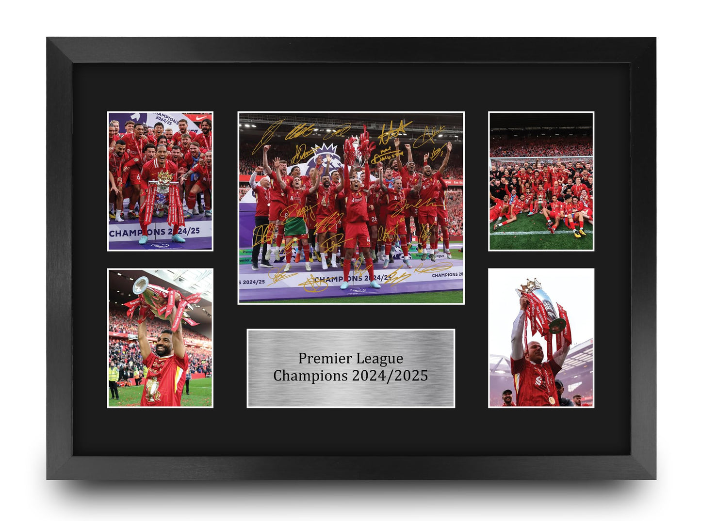 HWC Trading Liverpool 2025 Champions Gift Premier League Season 24-25 Winners Printed Memorabilia Signed Autograph Photograph Display for Football Fans and Supporters - A3 Framed