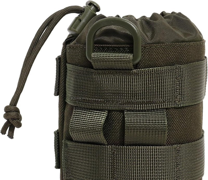 Tactical MOLLE Water Bottle Holder - Durable Nylon Hydration Carrier for Belt, Backpack, Vest | Ideal for Hiking, Camping, Fishing