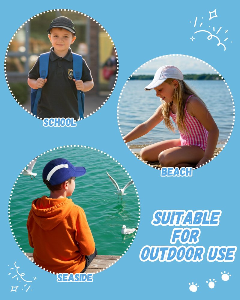 GADIEMKENSD Kids Baseball Cap Sun Hat, Foldable Packable Toddler Hat, UPF50+ UV Protection, Lightweight Breathable Quick Dry Cool Mesh Summer Cap for Boys Girls, Navy Red Mesh 4-9T