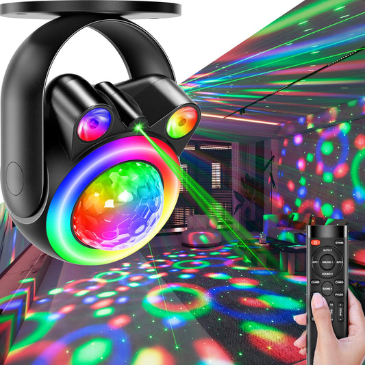 Disco Ball with Star Projector & Ring Light | Party Lights Disco Light DJ Strobe Stage Lights for Home Parties, Christmas, Halloween, Bar Club, Wedding, Birthday, Living Room Thanksgiving Decorations‌