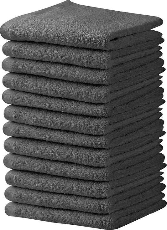 Towel and Linen Mart Grey Salon Towels, and Home Hair Care 12 Pack