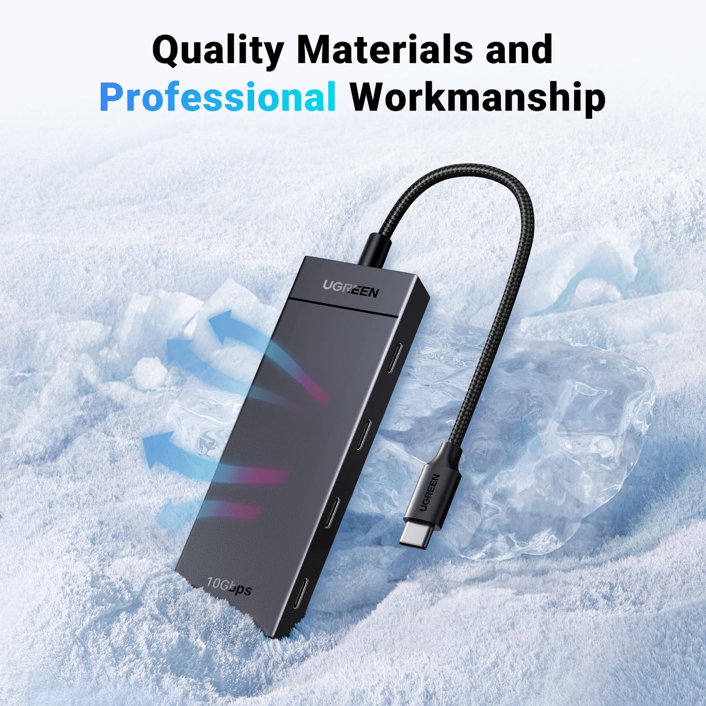 UGREEN 10Gbps USB C Hub, Splitter with 4 USB-C Ports, 30CM Cable, USB 3.2 Hub Multiport Adapter Compatible with MacBook Pro, MacBook Air, iPad Pro, iPad Mini 6 and iPhone 15/16/17, Plug and Play