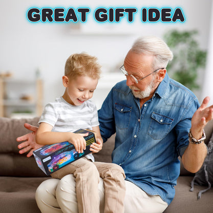 ArtCreativity Light Up Transparent Sensory Car Toy for Kids, 1PC, Bump and Go Toy Car with Colorful Moving Gears, Music, and LED Effects, Easter Toys for Toddlers, Great Birthday Gift Idea