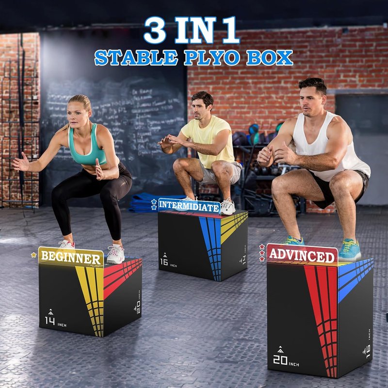 XDDIAS Foam Plyometric Box - 3-in-1 Soft Jump Box | 440LB Capacity, Medium & Large Sizes for Home Gym Training