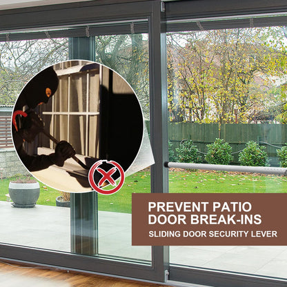 BeBecome Sliding Door Security Bar，17-50 inch Adjustable Patio Door Security bar with Rubber Tips Apartment Bedroom Bottom of Door Heavy Duty Interior White