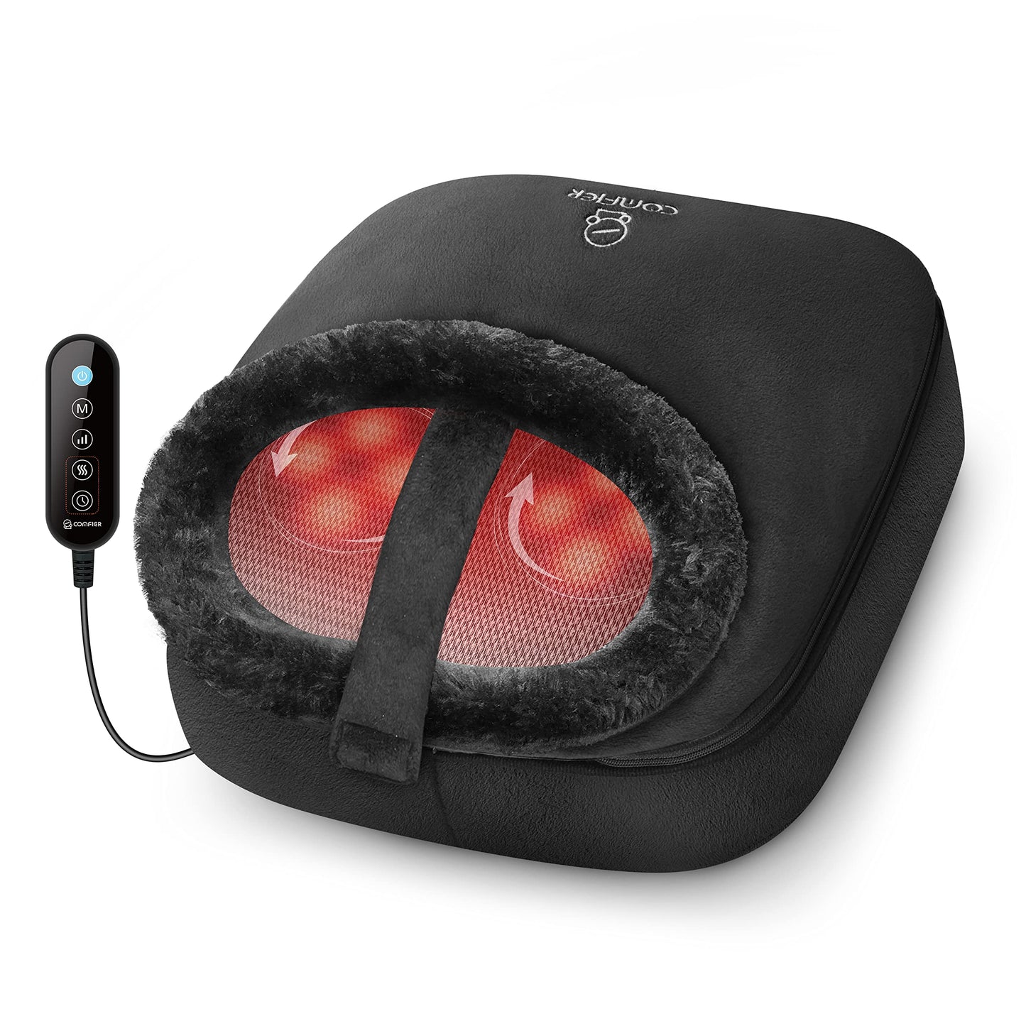 COMFIER Foot Massager with Heat, Electric Foot Warmer,Gifts for Women,Men, Shiatsu Feet Massager Machine for Plantar Fasciitis,Neuropathy, 2-in-1 Foot & Back Massager, Foot Heater