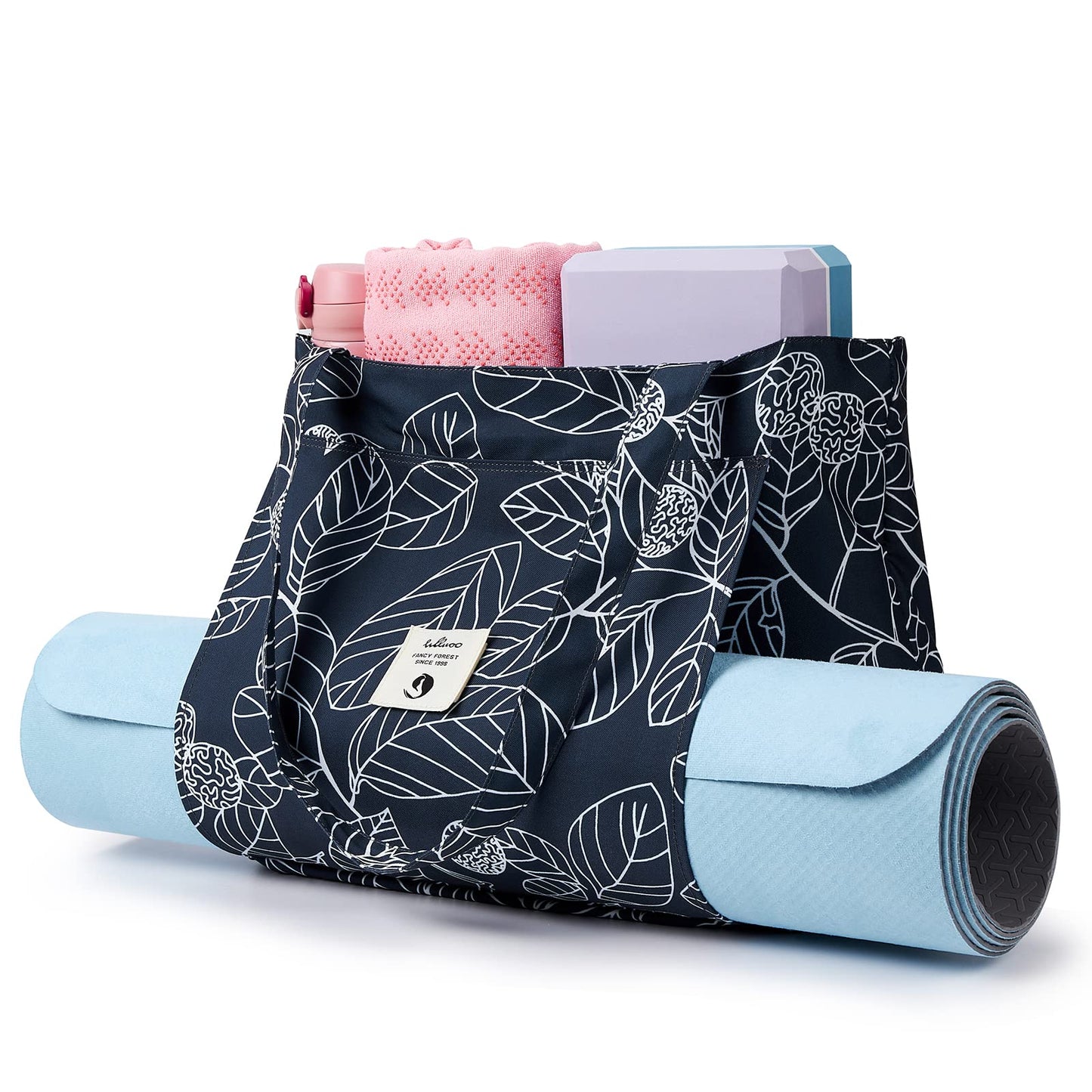WLLWOO WLLWOO Yoga Bags for Women with Yoga Mats Bags Carrier Carryall Canvas Tote for Pilates Shoulder for Travel Office Beach Workout