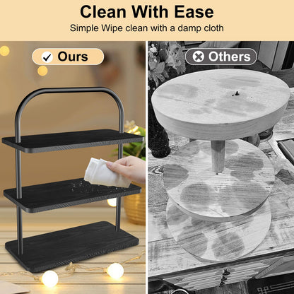 Cupcake Stand, 3 Tier Halloween Cupcake Stand for 50 Cupcakes Wood Large Dessert Stand Cupcake Display Stand Cupcake Tower for Farmhouse Decor, Party Serving Tray, Vendor Dessert Table Display Set