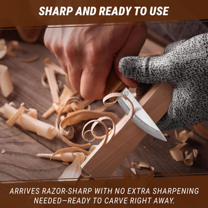 BeaverCraft Wood Carving Knife C4 3.14" Whittling Sloyd Knife for Roughing - Spoon Carving Tools for Beginner to Pro Carver - Whittling Knives for Woodworking