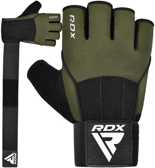 RDX Workout Gloves, 15-Inch Long Support Strap Anti Slip Palm Protection with 3 Wrist Alignment Plates, Powerlifting Deadlifting Bodybuilding Gym Fitness, Weight Lifting Exercise Training, Men Women