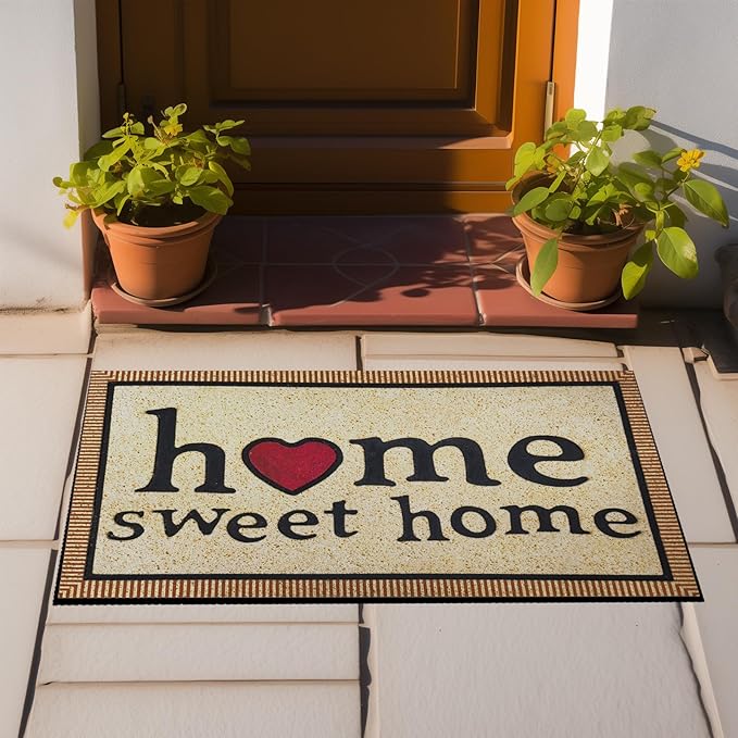 CHICHIC Welcome Door Mat 17x 30 Inch Front Doormat Outdoors for Home Entrance Outdoors Mat for Outside Entry Way Doormat Entry Rugs, Heavy Duty Non Slip Rubber Back Low Profile, Simple Home