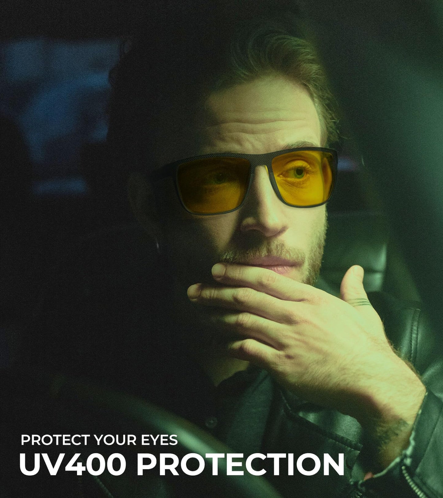 KALIYADI Night Vision Glasses for Men, Lightweight Night Driving Glasses for Driving (Night Vision/NightVision/NightVision)