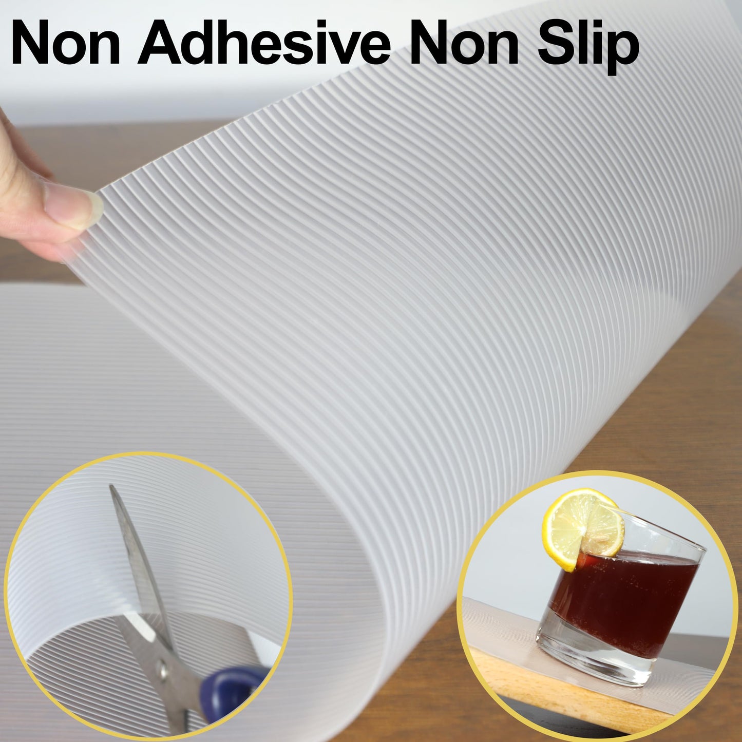 Shelf Liners for Kitchen Cabinets 10 Inch Wide X 20 Ft Non Adhesive Cabinet Drawer Liner Clear Non Slip Waterproof Shelves Liner for Refrigerator Closet Cupboard Pantry Bathroom
