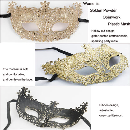 Arlai Couples Masquerade Mask Set, Man & Women Mask Venetian Besties-Prom for Mardi Gras,Christmas decorations, Halloween and Parties Costume Mask