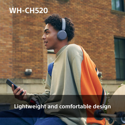 Sony WH-CH520 Wireless Bluetooth On-Ear Headphones, Lightweight Design, Up to 50hr Battery Life, Quick Charge, EQ, Clear Call Quality, iOS & Android - Black