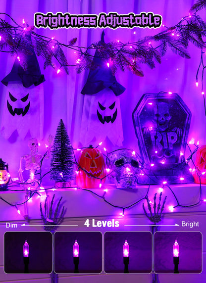 Halloween-Lights-Indoor, 100 LED 39 FT Purple Mini String Light Twinkle Lights USB with Remote & Adapter, Waterproof Tree Lights for Haunted House Window Holiday Party Xmas Christmas Decorations