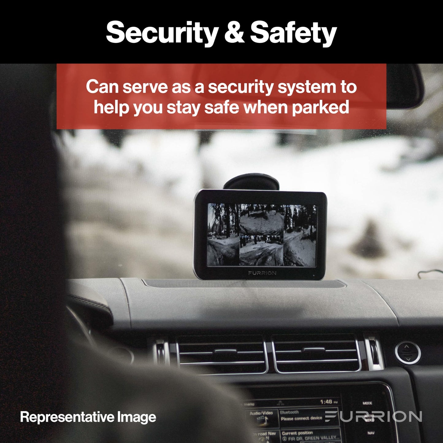 Furrion Vision S Wireless RV Backup Camera System with 4.3-Inch Monitor, 1 Rear Sharkfin, Infrared Night Vision, Wide-Angle View, Hi-Res, IP65 Waterproof, Motion Detection, Microphone - FOS43TASF