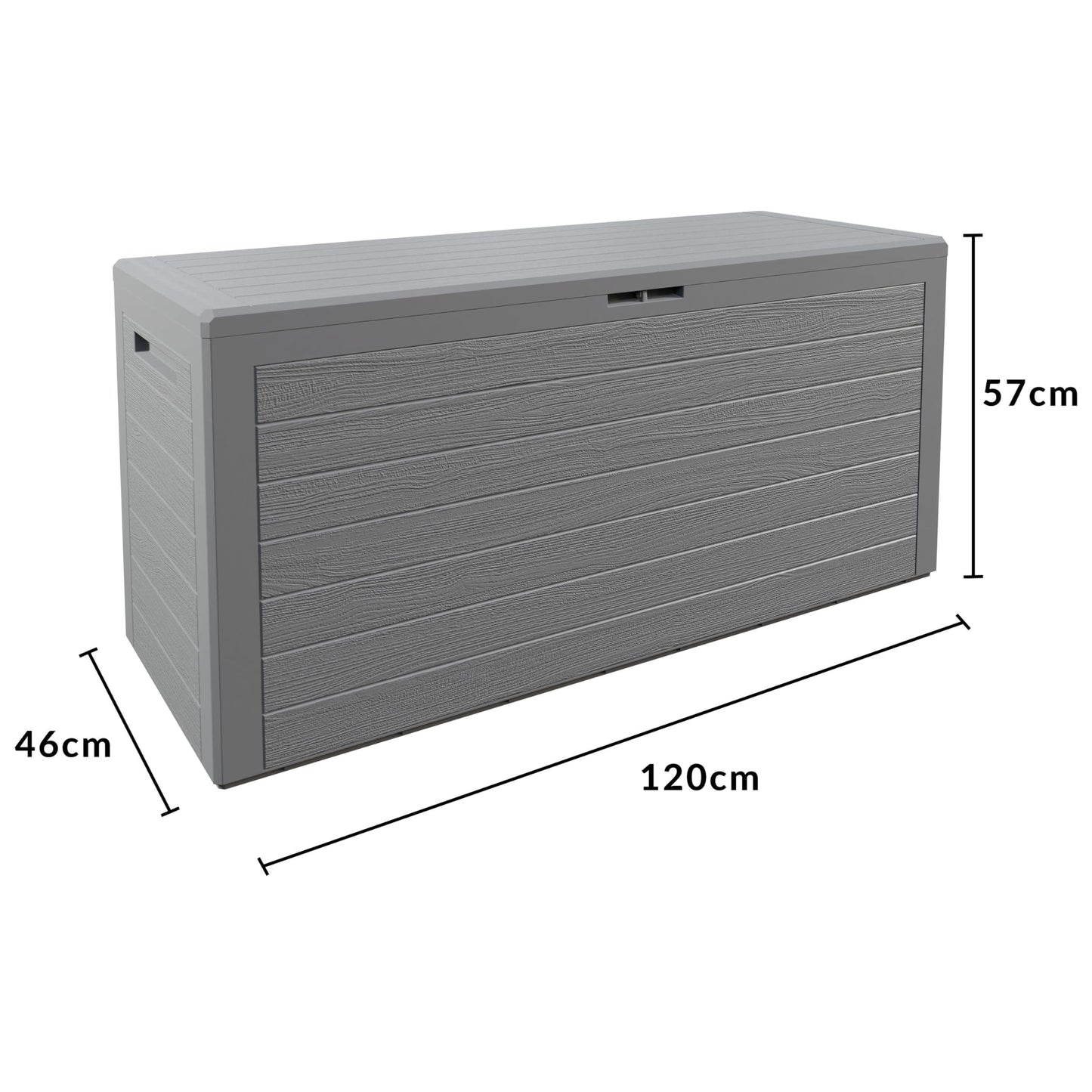 CASARIA® Outdoor Garden Storage Box | 280L | Waterproof | Plastic, Lockable Container w/Lid | Cushion Blanket Out Door Chest | Parcels, Tools, Toys | 116x43x55cm | Grey