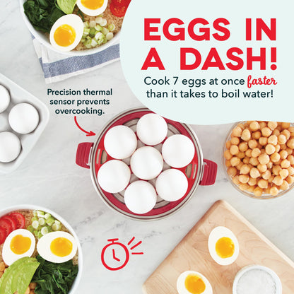 DASH Rapid Egg Cooker: 6 Egg Capacity Electric Egg Cooker for Hard Boiled Eggs, Poached Eggs, Scrambled Eggs, or Omelets with Auto Shut Off Feature - Aqua, 5.5 Inch (DEC005AQ)
