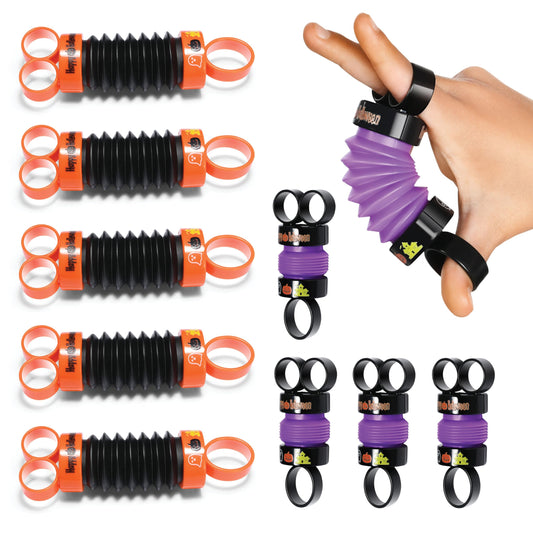 Halloween Party Favors Bulk Stargo Finger Poppers Fidget Toy - Halloween Stocking Stuffers Non-Candy Trick or Treat Toy for Girls & Boys - Halloween Party Bags and Goody Bags Filler - Pack of 10