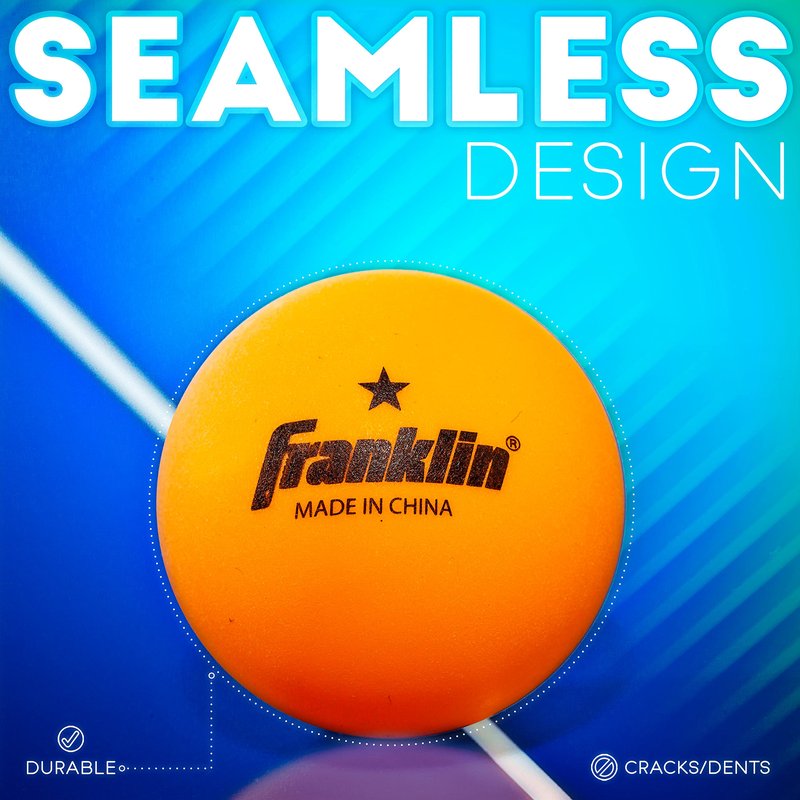 Franklin Sports Ping Pong Balls - Official Size + Weight Orange 40mm Table Tennis Balls - One Star Professional Quality - Durable High Performance - Orange - 6 Pack
