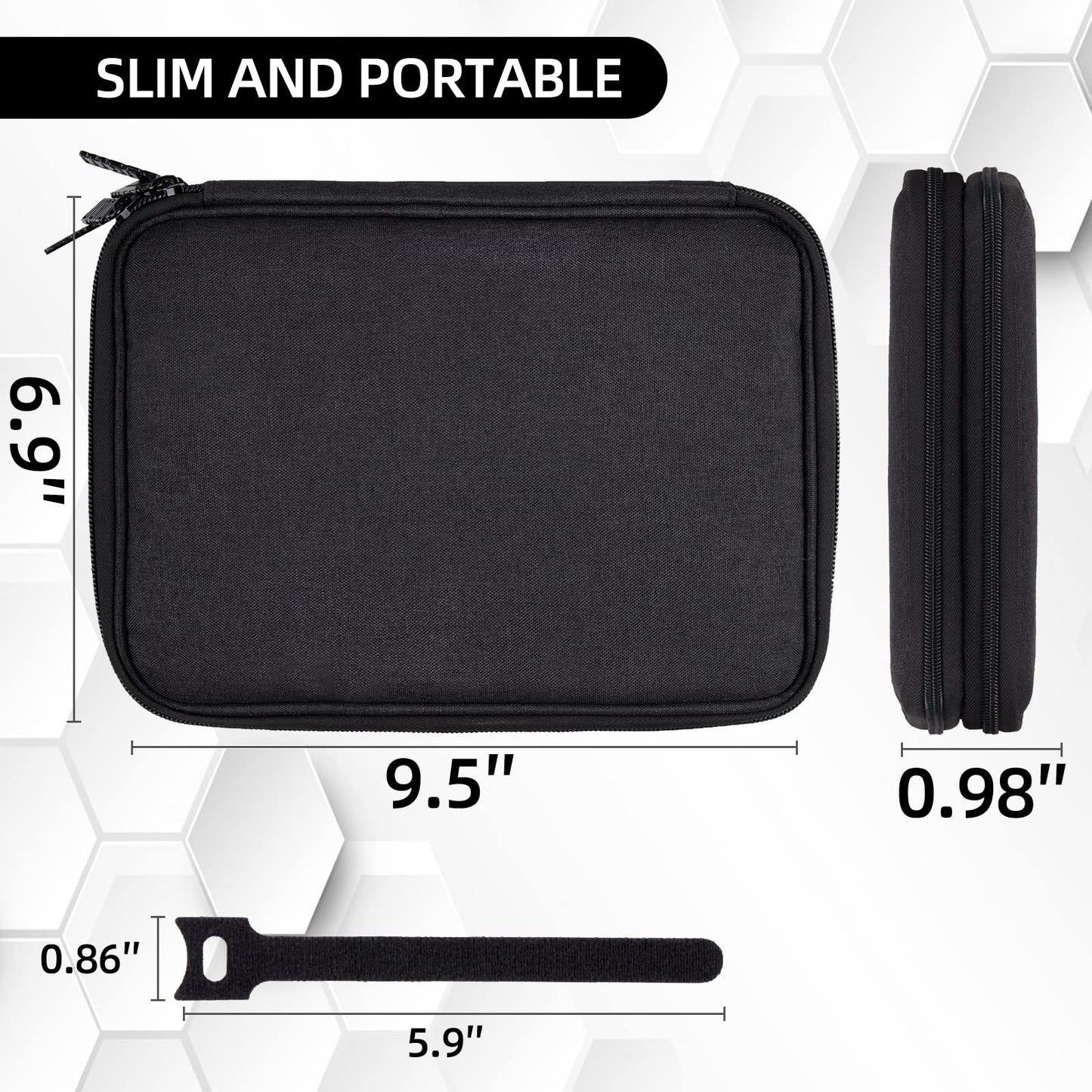 CNPOP Electronics Organizer Travel Case Cord Cable Charger Organizer Bag Travel Accessories Essentials for Women Men Double Layers Tech Pouch with 5 Cable Ties for Phone Power Bank SD Card USB, Black