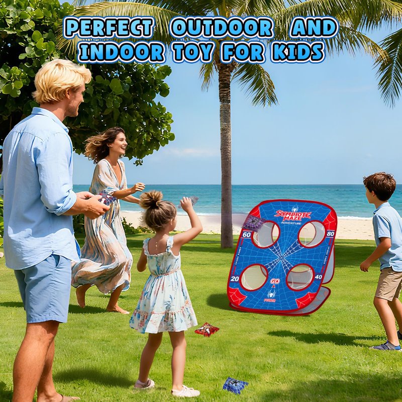 Spider Bean Bag Toss Game for Kids Age 4-8, Cornhole Board Outdoor Toys for Toddlers Party Carnival Outside Games Toy Christmas Birthday Gifts for Kid Boys Girls 3 4 5 6 7 8 9 Year Old
