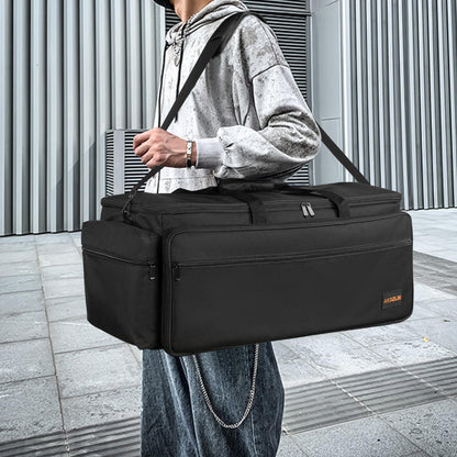 AKOZLIN Cable File Bag with Detachable Dividers, DJ Gig Bag Cord Organizer Case for Laptop,DJ Gear, Sound Instrument and Music Equipment Accessories Black Orange