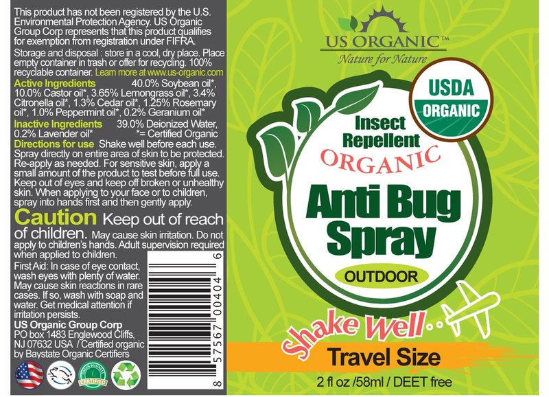 US Organic Mosquito Repellent Anti Bug Outdoor Pump Sprays, USDA Certification, Cruelty Free, Proven Results by Lab Testing, Deet-Free (2 oz - Value 2 Pack)
