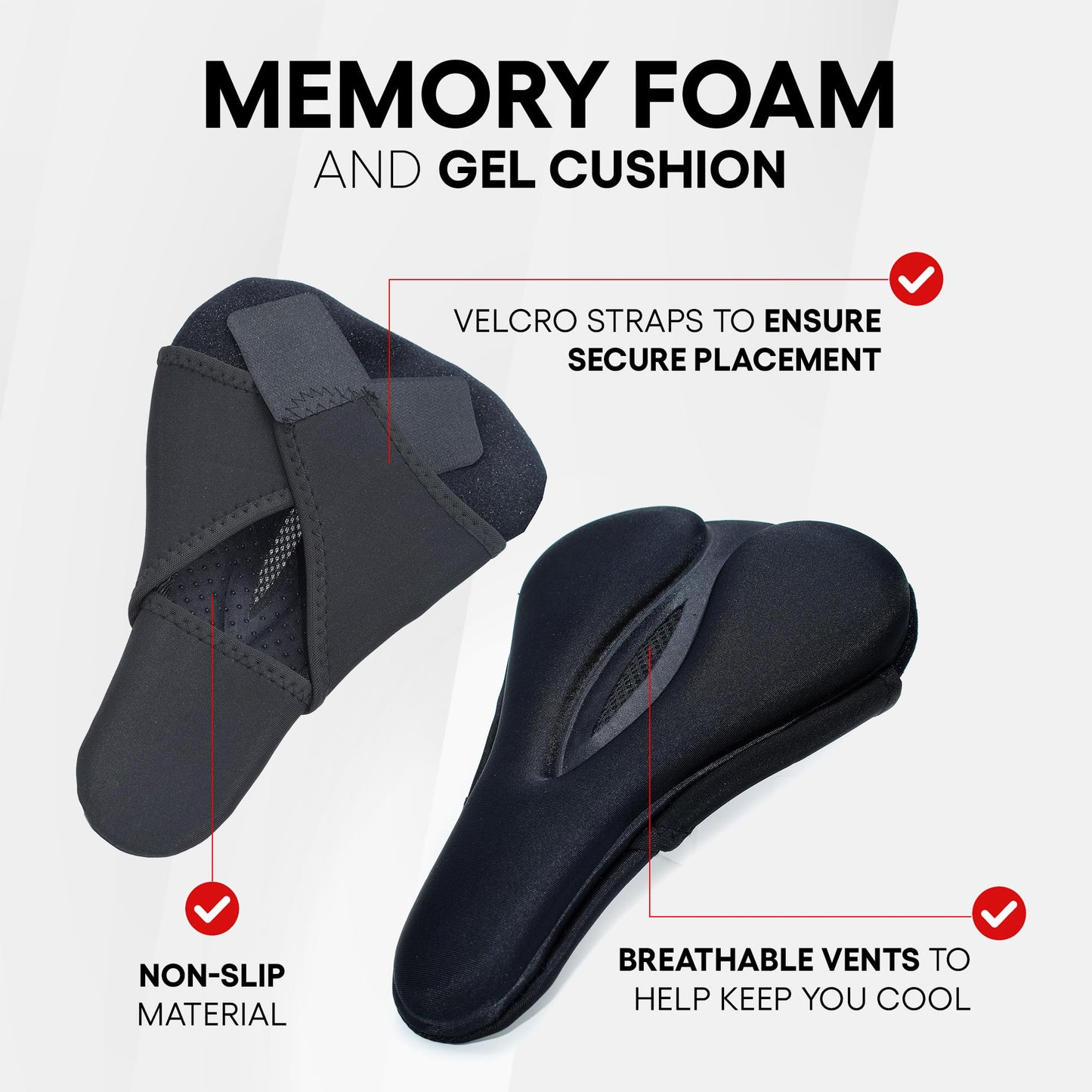 Padded Seat Cover for All Peloton Bikes and Cross Training Bike & Bike+ - Gel Seat Cushion, Ultimate Comfort for Men & Women, Accessories for Peloton Bikes