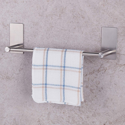 JS Towel Rail Holder 30CM Towel Bar Stainless Steel Adhesive Rails No Drilling Small Shower Tea Towel Rack Shelf for Bathroom Hardware and Kitchen