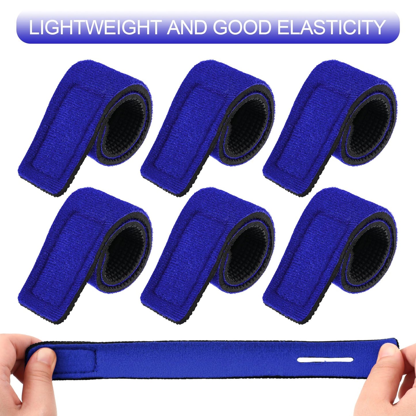 Sumind 12 Pcs Fishing Rod Straps Ties, Fishing Pole Belts Stretchy Straps, Elastic Tackle Ties Cable Holders Fit for Casting Rods, Spinning and Fly(Blue)
