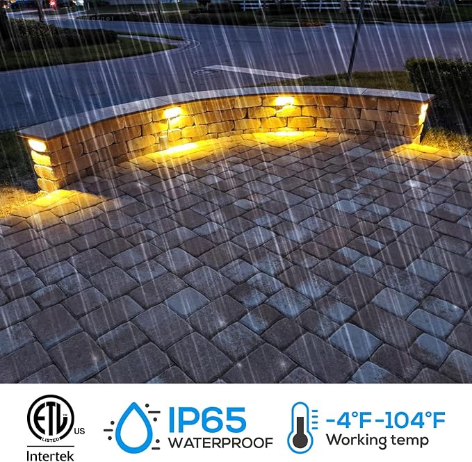 LEONLITE 5CCT 7 Inch LED Hardscape Lighting Swivel, 2200K/2700K/3000K/4000K/5000K Selectable, Retaining Wall Light, 12V AC/DC, 4.5W, Low Voltage Hardscape, Hardscape Paver Light, ETL Listed, Pack of 4