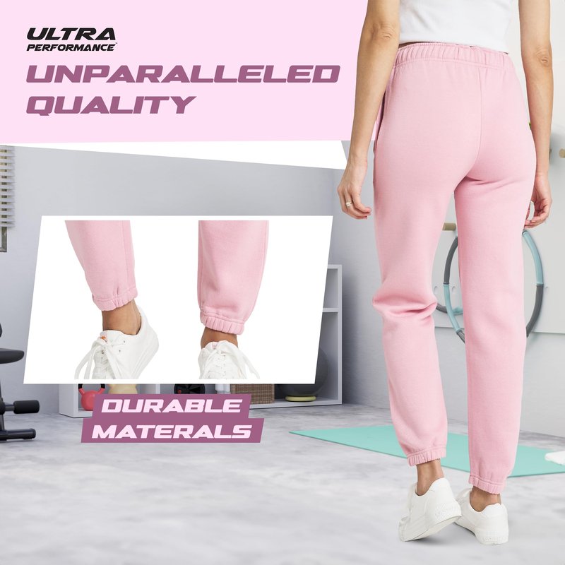 Ultra Performance Womens Sweatpants 3 Pack Cotton Joggers Women's Fleece Sweats Gym & Workout Pants for Women