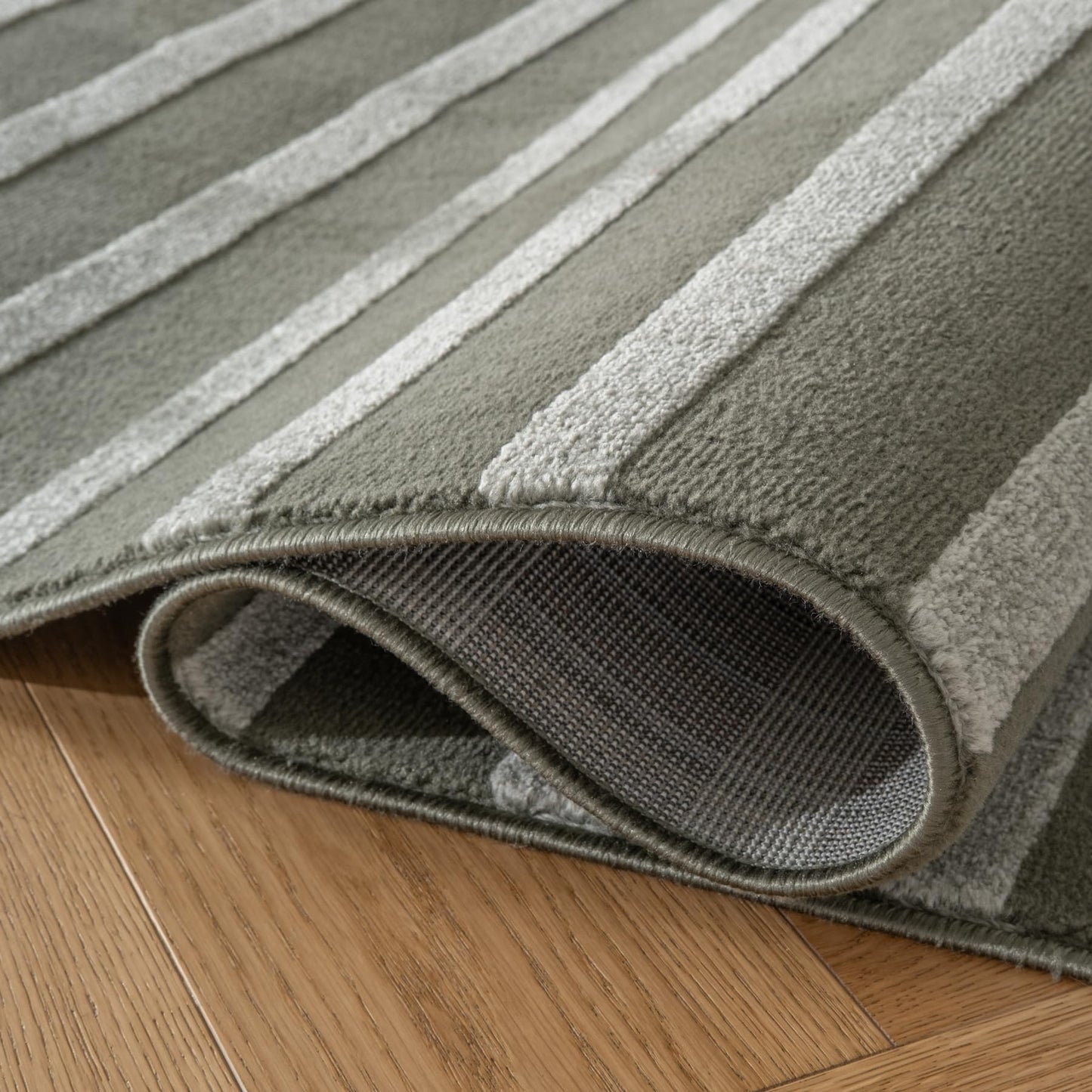 Revival Rugs Staves 8'x10' Area Rugs for Living Room Bedroom Dining Room - Washable, Oeko-TEX Certified, Modern, Green