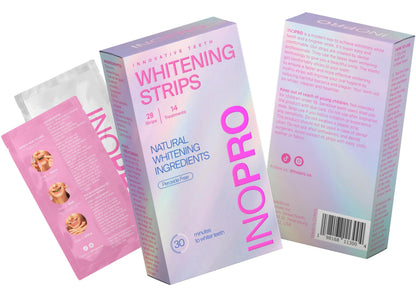 InoPro Teeth Whitening Strips 14 Treatments Kit - Teeth Whitener, Peroxide Free, Enamel Safe Green Whitestrips, Deep Stains Removal - Instant Teeth Whitening Without The Harm (28 Strips)