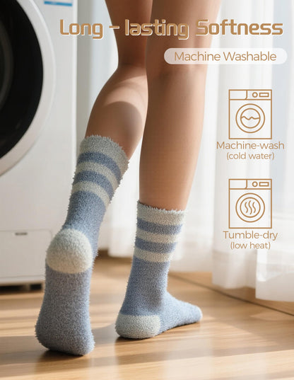 TEHOOK Warm & Cozy Valentines Gifts for Women, Fluffy Fuzzy Plush Sleeping Slipper Socks - Soft Warm Fabric