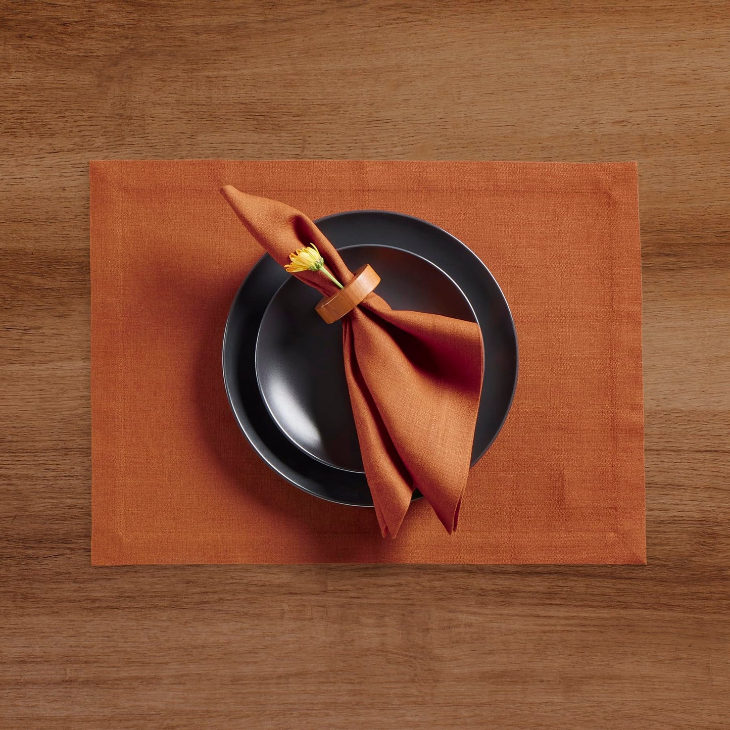 Solino Home Linen Cloth Napkins Set of 4-100% Pure Linen Cinnamon Dinner Napkins 20 x 20 Inch for Fall, Autumn, Halloween, Thanksgiving - Diana Medium Weight, Handcrafted and Machine Washable