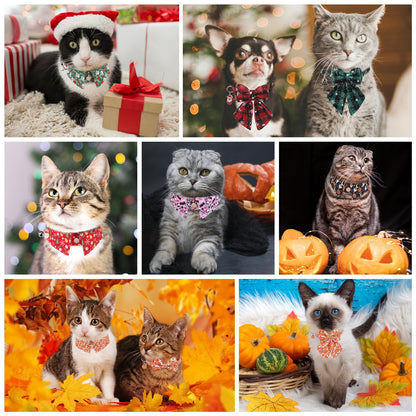 DILLYBUD Halloween Cat Collar with Bells & Cute Pendant - Breakaway, Adjustable, 2-Pack Kitten Collar Safety for Female & Male Pets