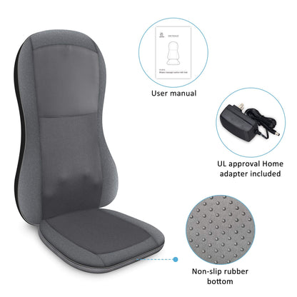 COMFIER Shiatsu Full Back Massager,Massage Chair Pad with Heat,2D/3D Massage Seat Cushion,Chair Massager with 10 Shiatsu Nodes, Rolling Kneading Chair Pads for Lower Back,Gift for Men,Women