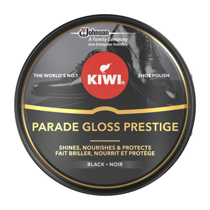 KIWI Parade Gloss Prestige Shoe Shine Polish for Black Leather, Metal Tin, 50ml