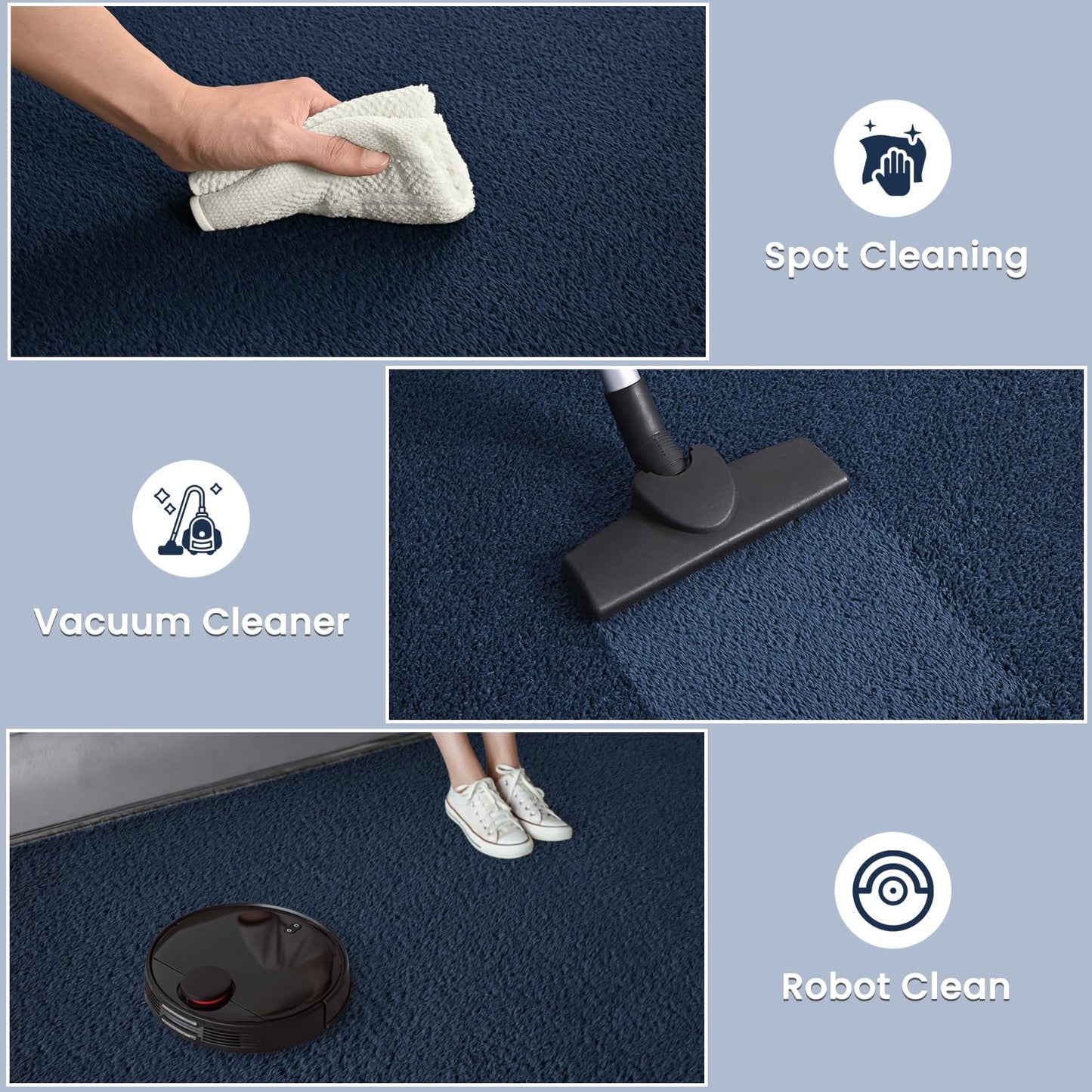 Nuttumico Soft Rug for Living Room, 5x7 Feet Navy Blue Area Rug, Modern Carpets Fuzzy Rug for Kids Boys Girls Dorm Nursery Home Decor, Anti-Skid and Non-Shedding